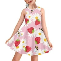 Biventing Store Casual haljina bez rukava sa slatka Daisy ljuljačke ljetne haljine za djecu, veličine