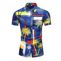 Tobchonp Men Fashion Havajska majica Casual Zvajanje plaže Bluza Lapel Majica Kuba Bluze Muška odjeća