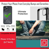 Capsule Case kompatibilan sa iPhone Pro MA [Heavy Duty Hibrid Design Slim Slim Style crni poklopac futrole] za iPhone Pro ma