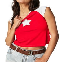 Žene Ležerne majice Vintage kratki rukav Star uzorak Ljeto Slim Fit Tops Streetwear