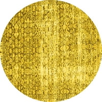 Ahgly Company u zatvorenom okruglom perzijskim žutim tradicionalnim prostirkama površina, 8 'krug