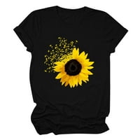 Košulje za žene Grafičke suncokretove košulje za slatku maslačku grafiku Ljeto kratki rukav Tee The
