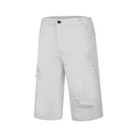 Wendunide muške hlače Muški patentni džepni pamuk pamuk Multi-džepni kombinezoni kratke hlače bijele