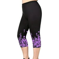 Ženske joge hlače Ženska cvjetna ispisa Vidi Slim High Sports Yoga Hlače Capri hlače za vježbanje joga
