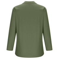 Ženski plus veličine, ženske bluze zazor, ženski V-izrez s dugim rukavima od pamučne i posteljine tuničke majice Ljetne košulje blube najbolje prodaje