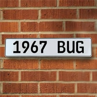 Vintage dijelovi USA Bug - bijeli aluminijski ulični znak Mancave Euro ploče Naziv vrata