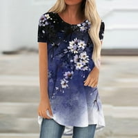 Majice za žene O-izrez Love Ispisano labavo ljeto Pulover Woman plus veličina kratkih rukava Top klirence
