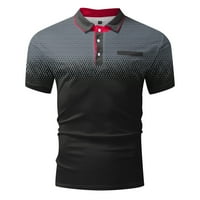 Muške polo majice isključuju dugme za ovratnik kratkih rukava gradijentna boja sa džepnim golf sportom
