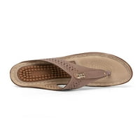 Daeful Womens Thong sandale klizanje na sandalu ljetni flip-flops zatvoreni vanjski lagani neklizajući plažni slajdovi papuče smeđe 8.5