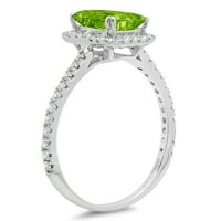 1.86ct smaragdni rez zeleni prirodni peridot 18k bijeli zlatni godišnjica Angažovanje halo prstena veličine