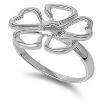 Cvijet srca Filigranski havajski Plumeria prsten Sterling Srebrna nakit nakit ženske veličine 5