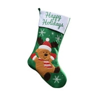 Carolilly Božićna čarapa ukras sa visećim konopcem, crtani uzorak