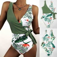 SHPWFBE kupaći kostim modni V-izrez cvjetni ispis One - kupaći odijelo za kupaće kostime pokloni za
