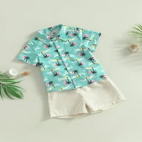Dječak mališani Havajski kratki setovi s kratkim rukavima majice Ležerne prilike za elastične kratke