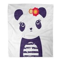 Bacanje pokrivača toplo ugodno print flanel lica panda medvjeda uzorka slatka djevojka grafika obožava