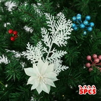 Božićna Poinsettia Glitter cvjetovi borovni grane drveća Viseća dekor za zabavu