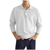 Košulje s dugim rukavima za muškarce Majice Muške Henley majice Modni gumb Pamučna košulja vrhovi laper