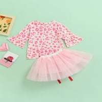 Calsunbaby Toddler Baby Girls Set suknja s dugim rukavima cvjetni vrhovi tulle suknja sa šarkim s pojavljivama
