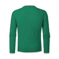 Entyinea muški džemperi za zimske tanke fit turtleneck pulover zeleni 3xl