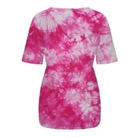 Ženske majice Dame Ljetni gradijent Tip za tisak Trend Trend kratkih rukava T majice za žene, vruće ružičaste, s