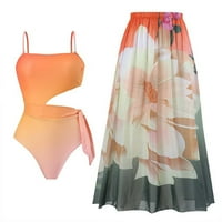 Ersazi Cleariance Bikini setovi Žene slatko zastranjeni cvjetni floralni kupaći kostim šifon dugi sukni