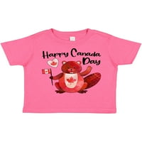 Inktastična sretna Kanada Dan sladak crveni dabar sa kanadskom zastavom Poklon malih dječaka ili majica