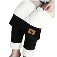Pgeraug pantalone za žene Solid Color Workout Početna Topla elastična struka hlače Dukserice Crne 2xl