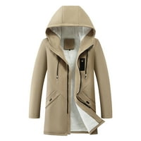 TKLpehg jakne za muškarce Trendy dugi rukav kaput Ležerne prilike sa čvrstim kapuljačom s kapuljačom