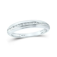 Čvrsta 14k bijelo zlato i njezina okrugla Diamond Solitaire Usklađivanje par Three Prstena za brisalni prsten za vjenčanje za vjenčanje postavljeno CT. -