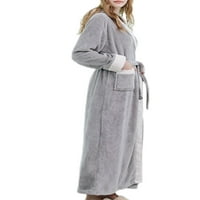 Pleani zimski kapuljač runa za žene V izrez Termička spavaća odjeća Casual Pajama Fuzzy plišani ogrtači
