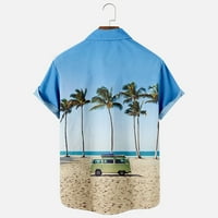 Joau muns prednji džep Havajski majica casual majica s kratkim rukavima dolje majice Ljeto plaže Tropske
