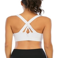 Sportski grudnjak za ženska pozadina, teretana srednja podrška Yoga BRA Camisole Jogging Rjeljač s odvojivim