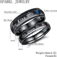 Podudarni set Par prstenovi od nehrđajućeg čelika Obećava prstenove sa svojom kraljicom i njenom kraljom venčanim opsegom