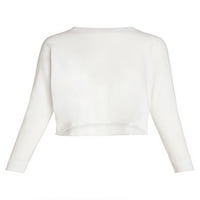 Košulje s dugim rukavima obrezane vrhove usjeva za žene crno obrezane vrhunske bijele obrezane top casual