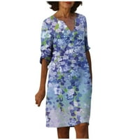 PSTUIKY Ljetne haljine, Ženska haljina s kratkim rukavima s kratkim rukavima Ležerne košulja Dress Haljina