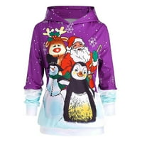 Dukseri za djevojčice 3D božićna štampačka bluza dugih rukava kapuljač kapuljača jesenja zimska bluza