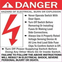 3in 5in Opasnost od opasnosti električnog opekotina magnetnog vinilnog znaka eksplozije