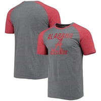 Muška Russell Athletic Heather Sivi Alabama Crimson Plimt Athletic Fit Raglan majica