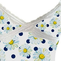 Prevelike majice za žene Boho cvjetna tiskana košulja Summer Webbing šiveni duboki V-izrez list cvjetni