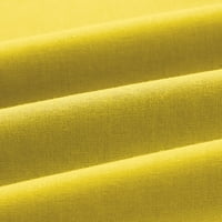 Ženske oblače V-izrez Solid A-Line Casual Ljetna haljina s kratkim rukavima Žuta L