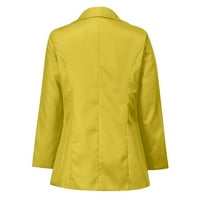 Ecqkame ženska casual kancelarija otvorena prednja jakna za blejler Čvrsta dugi rukav kaputi za kaput