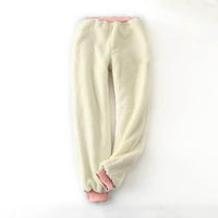 Lenago Ženske termalne hlače plus veličine ispisane gamaše sa elastičnim džepovima za crtanje i debelim