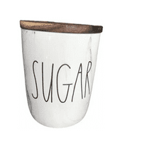 Rae Dunn Početna stranica šećernog kanistera Mramor sa drvenim poklopcem
