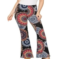 Niveer dame gamaše visoke strukske pantalone cvjetne tiske joge hlače Basic naredbe bljeskalice crne