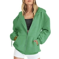 Shpwfbe zip up hoodie ženski pad ženske jesenske jakne prevelizirani džepni duks casual vučna odjeća