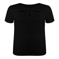 Abtel Women TEE čvrsta boja Majica Labava majica Dame Fashion Dailywer Pulover Black XL