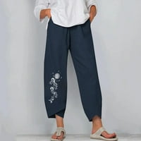 Binmer duge pantalone za žene modni visoki struk ravna tuma pantalona od pamuka pamuk svestrane casual