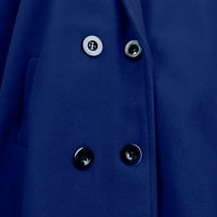 Bvanrty ženska jakna kaput od pune boje jakna s dugim rukavima casual lagana lapela otvorena prednja poslovna kardigan zimski modni top plus veličina plavog xxl