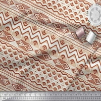 Soimoi Japan Crepe Satin Tkaninski Aztec Geometrijski tkanini otisci na široko dvorište