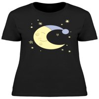 Slatka majica Moon Doodle crtana majica - MIMage by Shutterstock, ženska velika